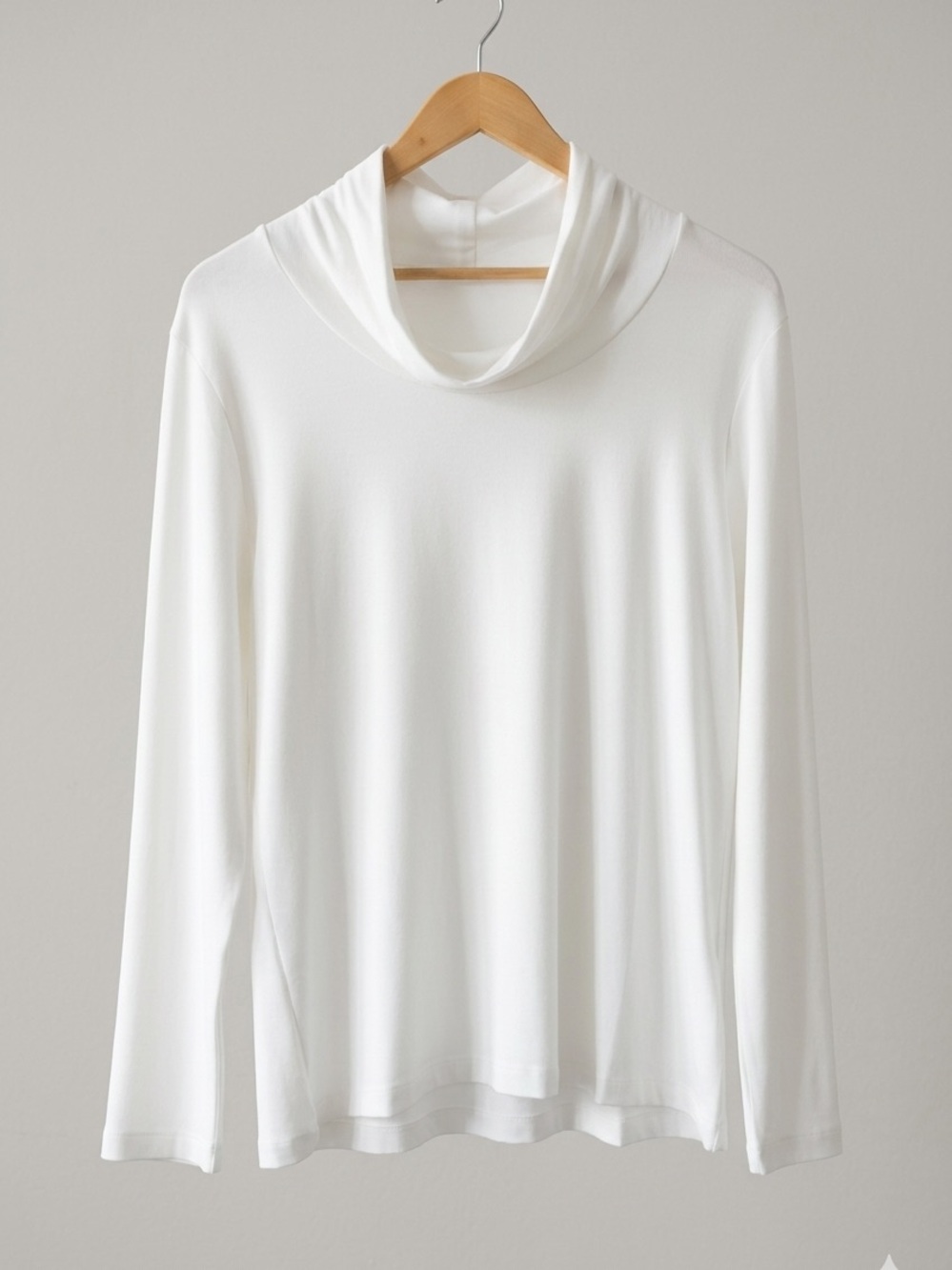 NWT Dolcezza Long Sleeve Jersey Knit Large off-white mock neck stretch soft